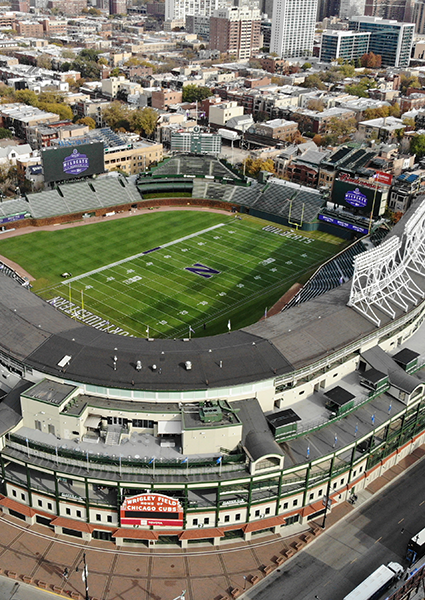 Drone Photo of Wrigley Field Chicago